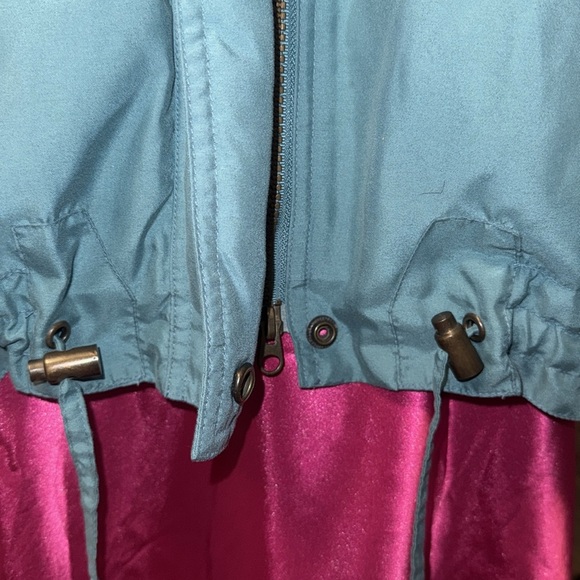 London Fog turquoise winter coat with removable hood and removable lining - Picture 6 of 11